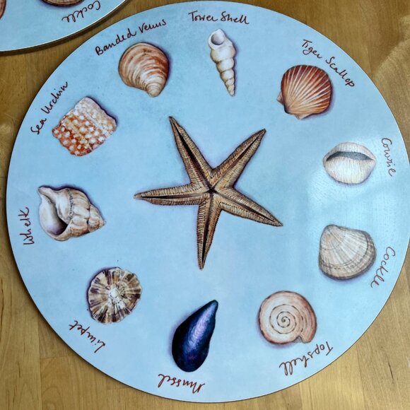 Club Matters 10"  Seashell Table Mat Charger Trivet Set Scully England - Picture 5 of 9